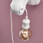 Wall Lamp Unicorn White, close-up detail of the white finish