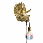 Wall Lamp Triceratops Gold, illuminated view